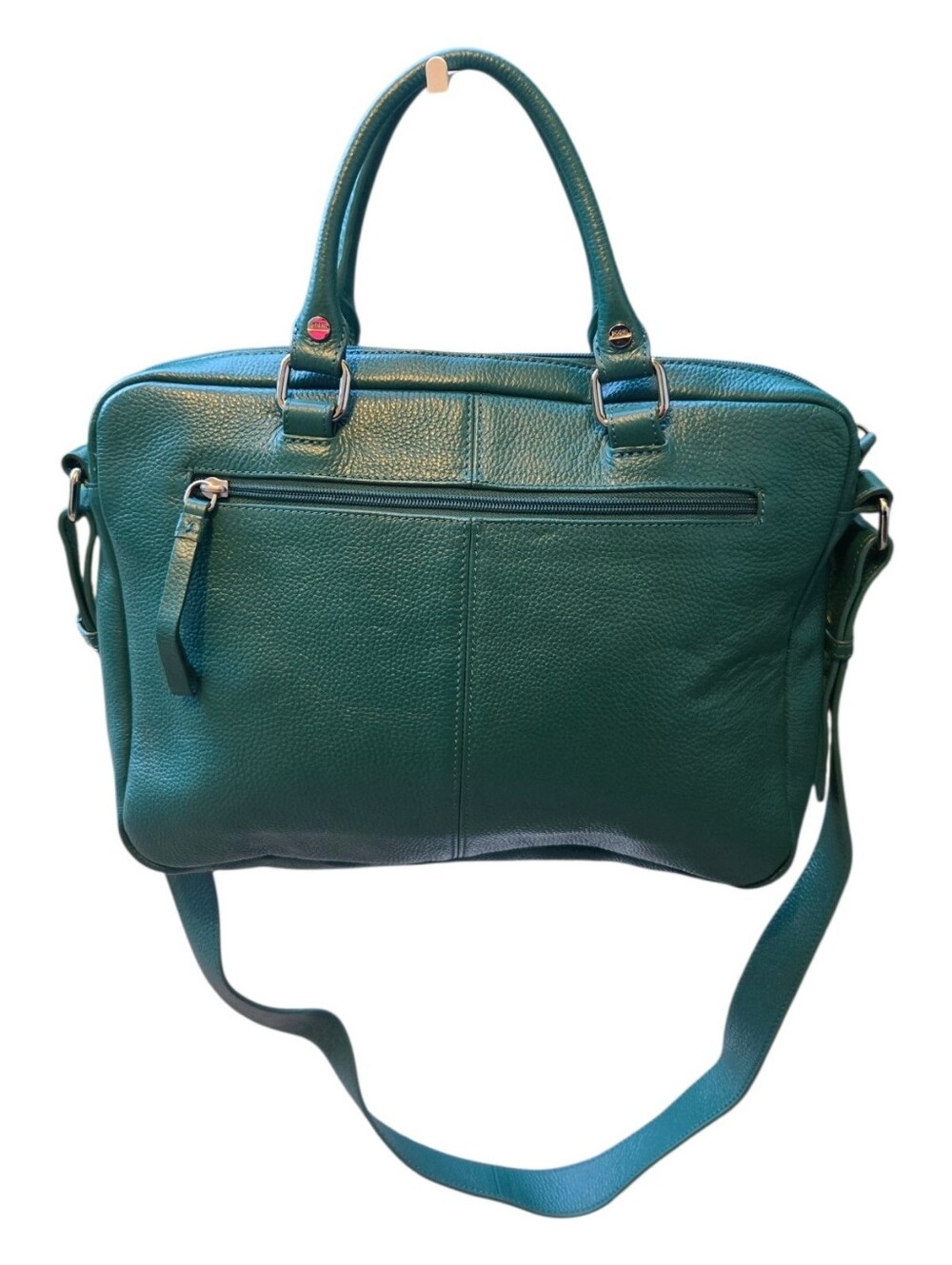 Teal Pebbled Leather Laptope/Work Bag - Picture 3 of 10
